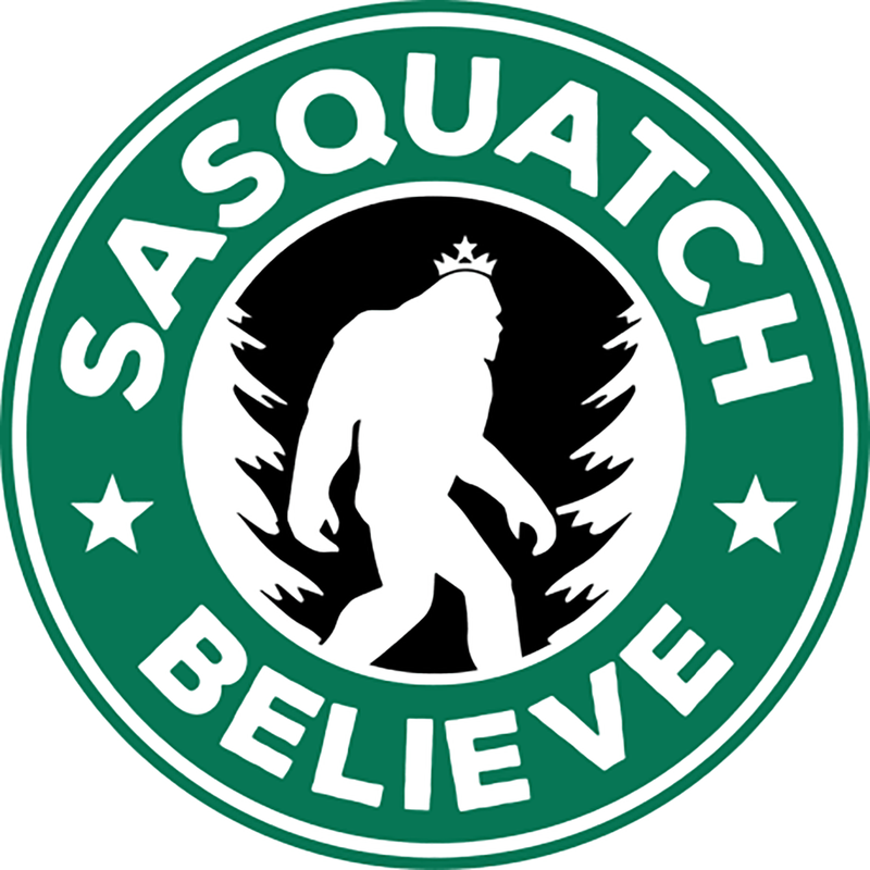 Logo with a Sasquatch silhouette and 'Sasquatch Believe' text on a green circle