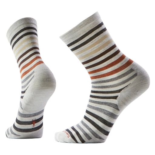 Pair of striped socks on a light gray background