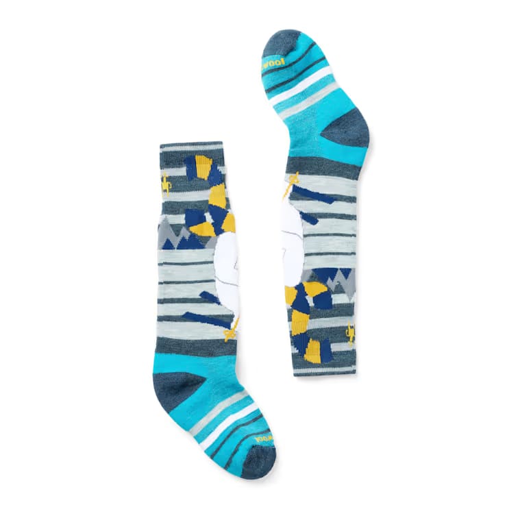 Kids' Wintersport Yeti Pattern Over The Calf Socks | Twilight Blue