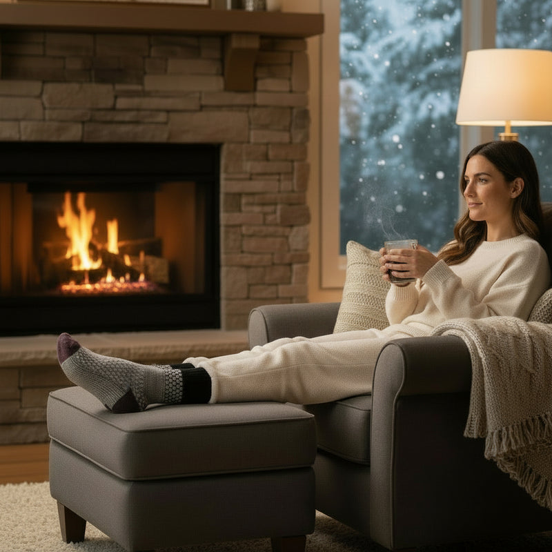 Women's Popcorn Cable Crew Socks | Black