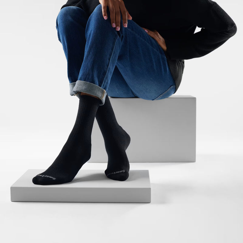 Solid Rib Crew | Black