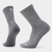Pair of gray socks on a white background