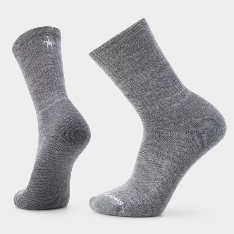 Pair of gray socks on a white background