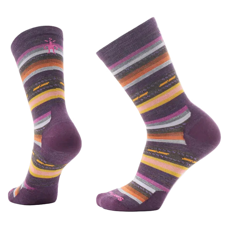 Pair of striped socks on a white background