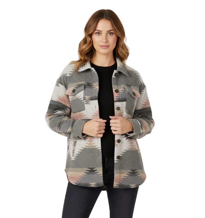 Patterned shirt with a collar on a plain background