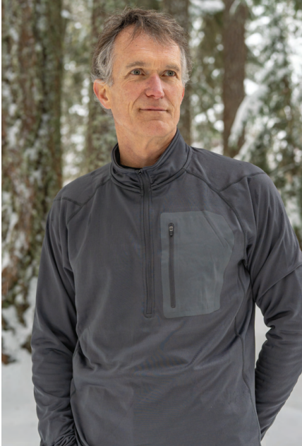 Men's Precision Half Zip Waffle Stretch Fleece Pullover | Charcoal