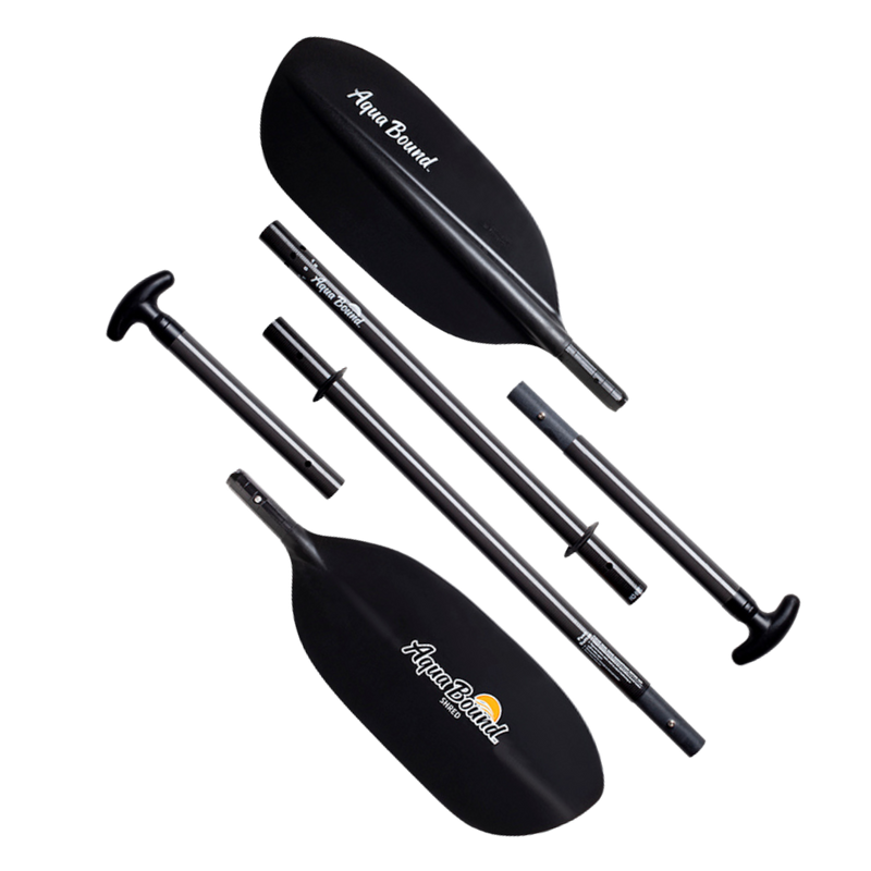 Disconnected black paddle with an Aqua Bound logo on a white background.