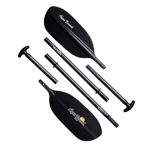Disconnected black paddle with an Aqua Bound logo on a white background.