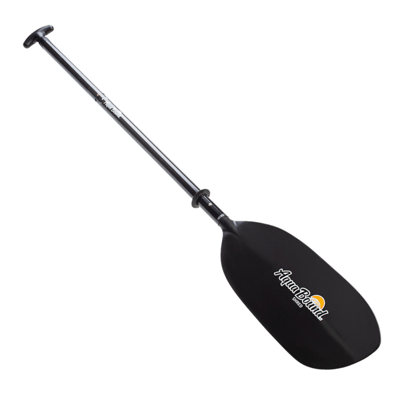 Black paddle with an Aqua Bound logo on a white background.