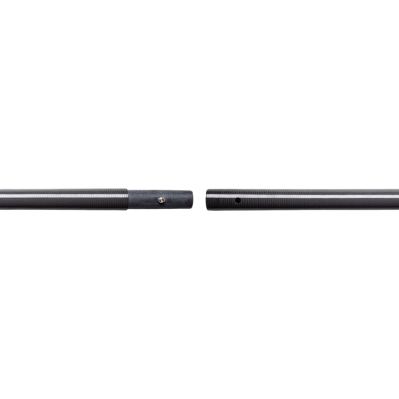 Two black metal rods on a white background