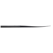 Side view of a black paddle on a white background.
