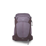 An Osprey Sirrus 24 backpack in a dusty purple colorway, shown from the front against a plain white background.