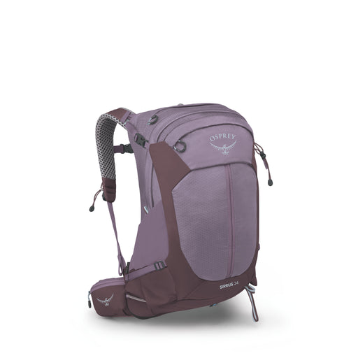 Dusky purple Osprey backpack on a white background