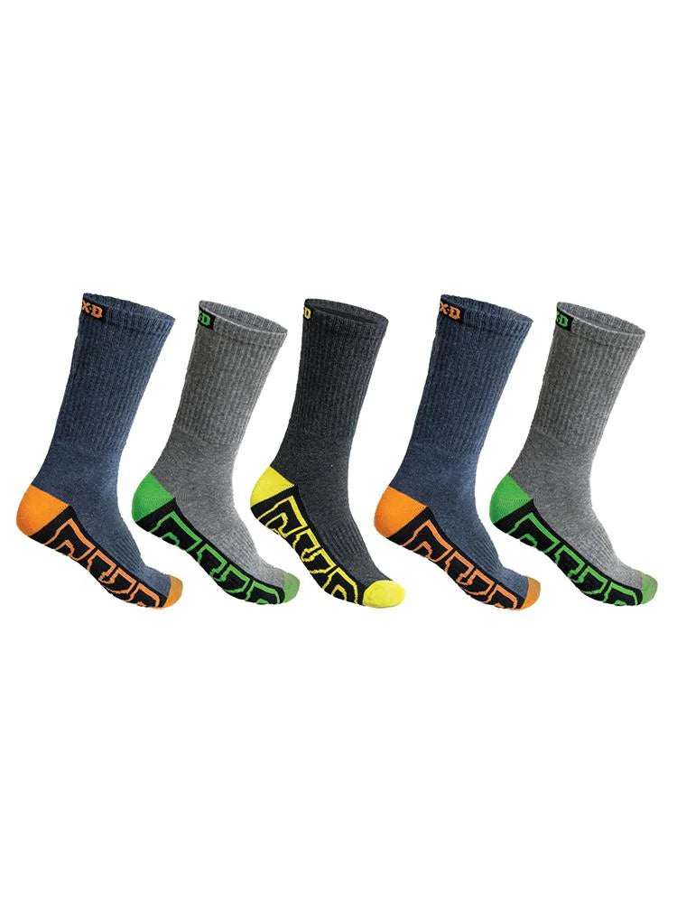 Men's Crew Socks 5 Pack Sizes 7-11 | Multi