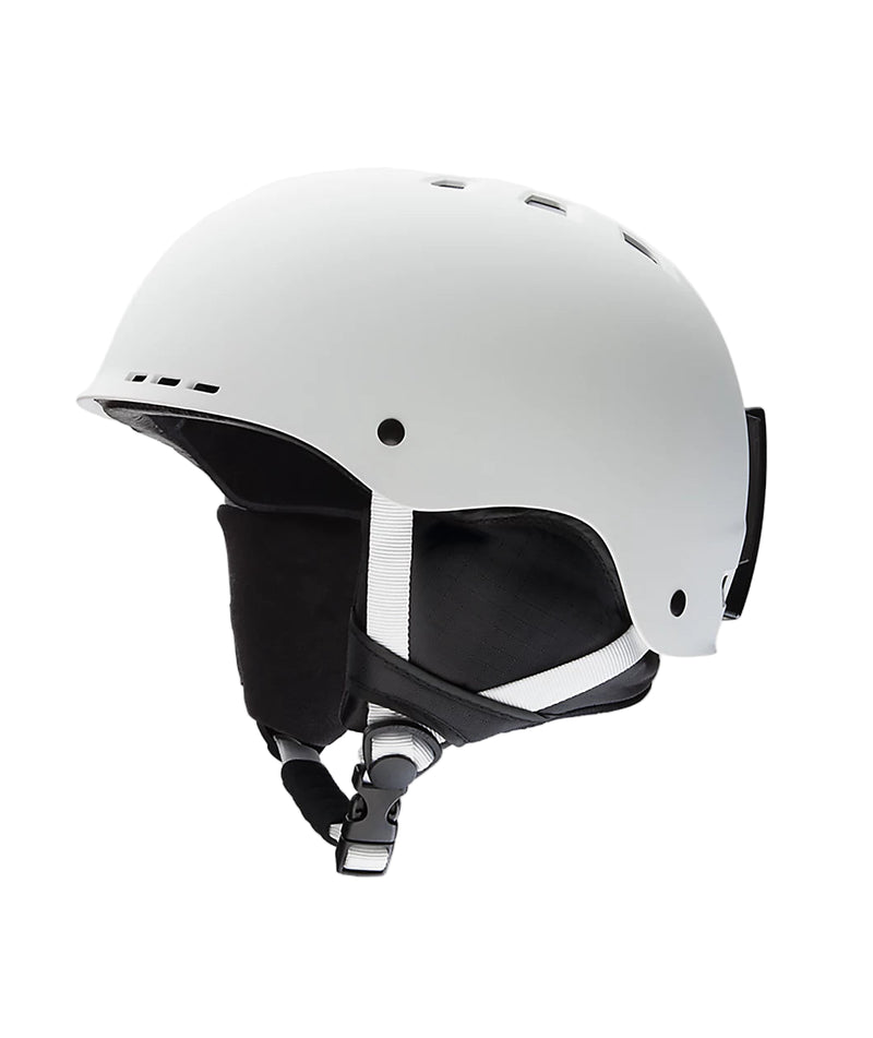 White helmet with black interior on a white background