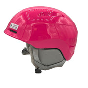 Pink helmet with gray interior on a white background