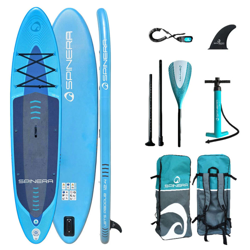 Spinera paddleboard set with accessories on a white background