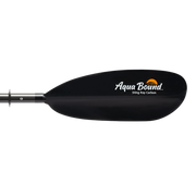 Black kayak paddle with Aqua Bound logo on a white background