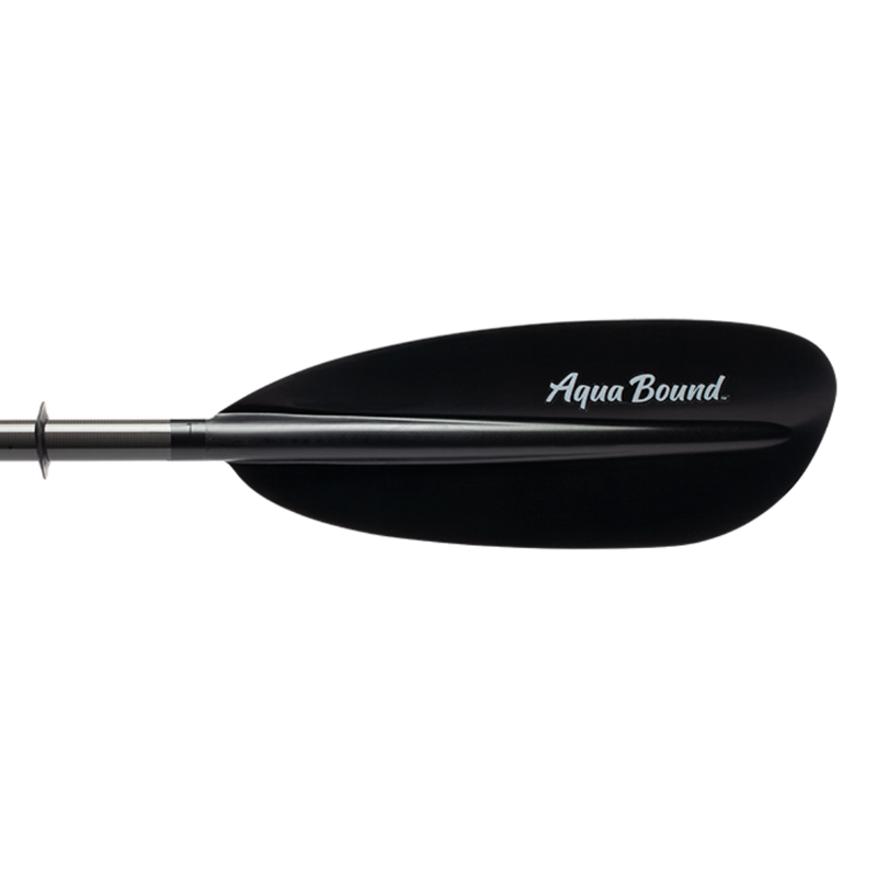 Black paddle with 'Aqua Bound' branding on a white background