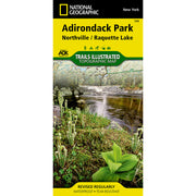 National Geographic Trails Illustrated topographic map cover for Adirondack Park, Northville / Raquette Lake, shown front-facing on a white background.