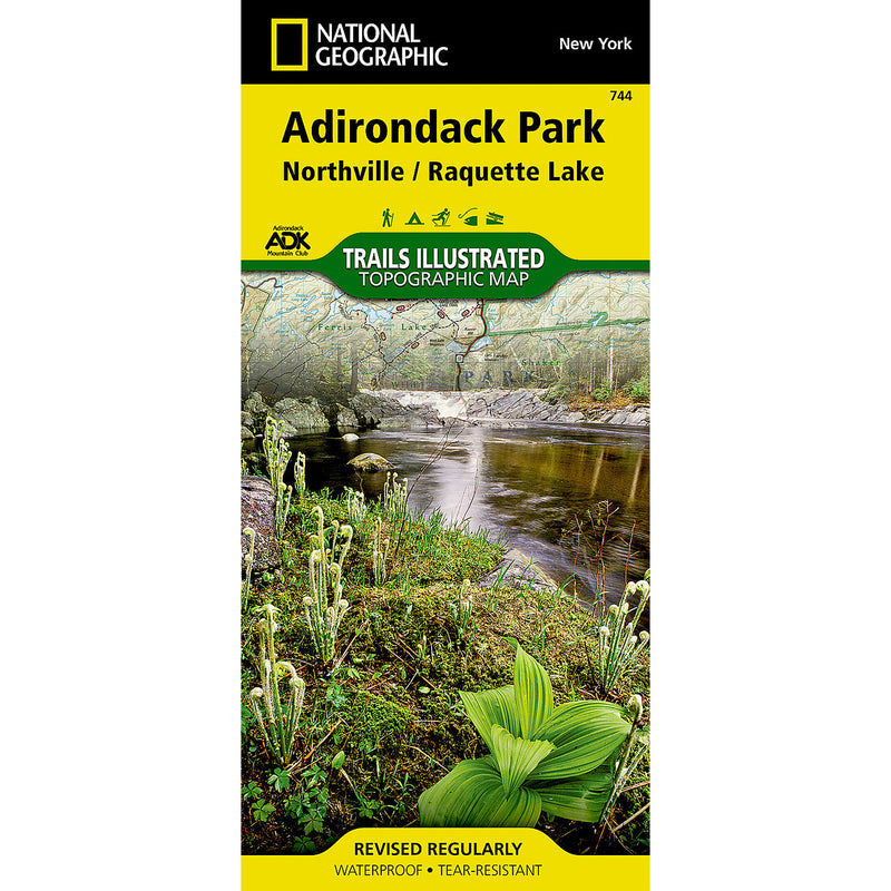 National Geographic Trails Illustrated topographic map cover for Adirondack Park, Northville / Raquette Lake, shown front-facing on a white background.