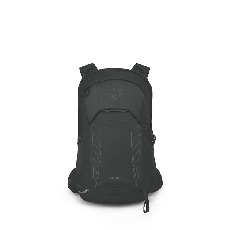 A black Osprey Talon 23 backpack shown from the front against a plain white background.