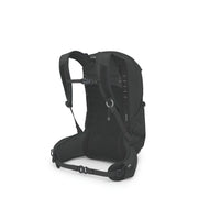 Black backpack on a white background