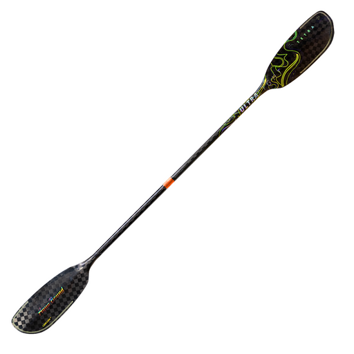 Grey and black paddle with multicolor accents and an Aqua Bound logo on a white background.