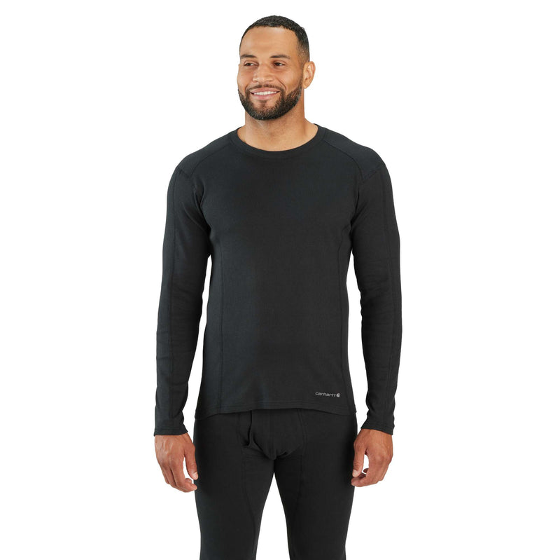 Men's Midweight Stretch Cotton Rib Base Layer Crewneck