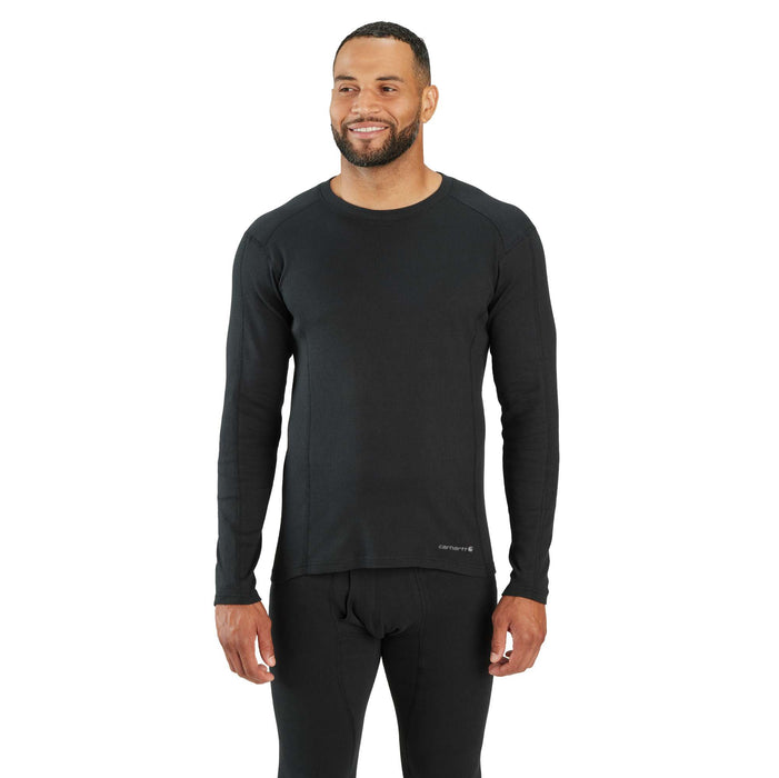 Men's Midweight Stretch Cotton Rib Base Layer Crewneck