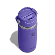 A purple Hydro Flask insulated water bottle with a matching purple lid, shown on a white background with a soft shadow.