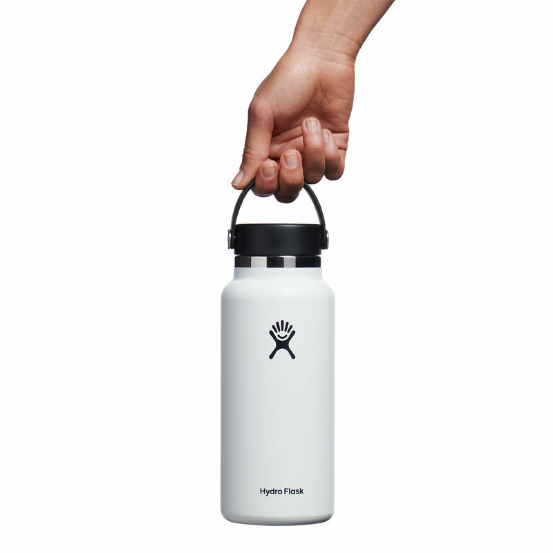 32 oz Wide Mouth Bottle with Flex Cap | White