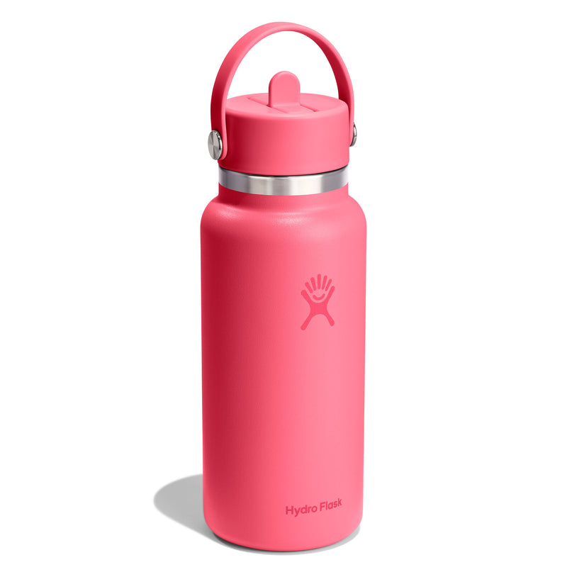 Pink Hydro Flask water bottle on a white background