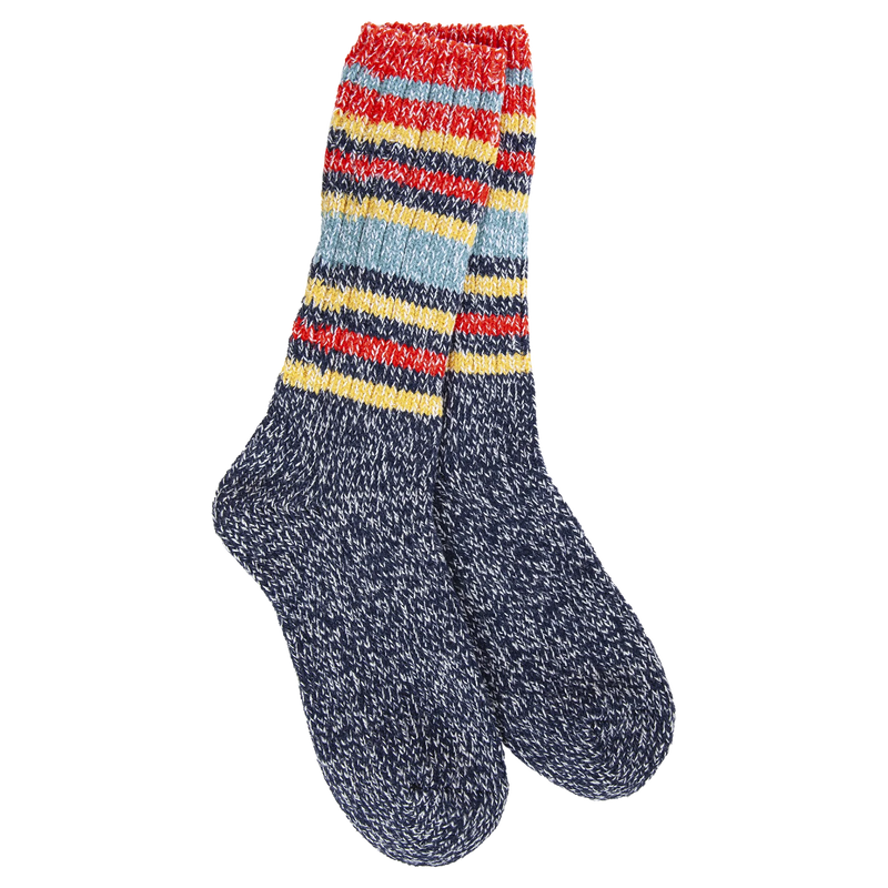 Ragg Crew Socks | Indigo Stripe