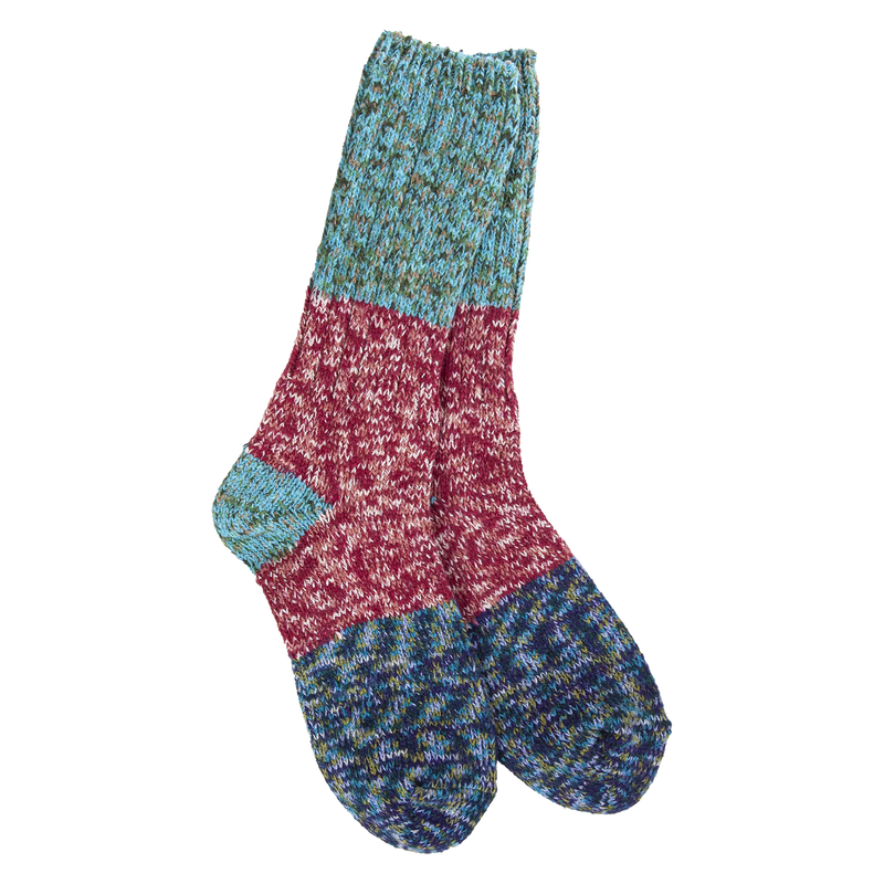 Ragg Crew Socks | Cranberry Color Block