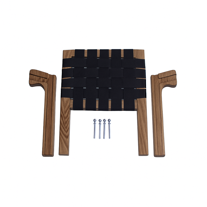 Ash Web Back Canoe Hardware-Mounted Backrest | Walnut Stained