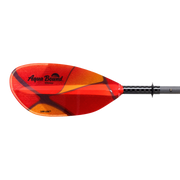 Red kayak paddle with orange accents and an Aqua Bound logo on a white background.