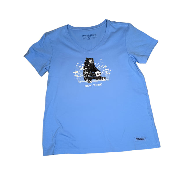 Women's Daisy Bear New York Short Sleeve Crusher Vee