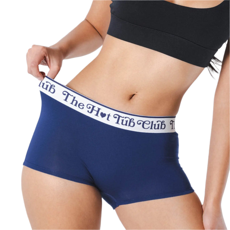 The Jet Set | Hot Tub Club Navy Boyshort Underwear with Waistband