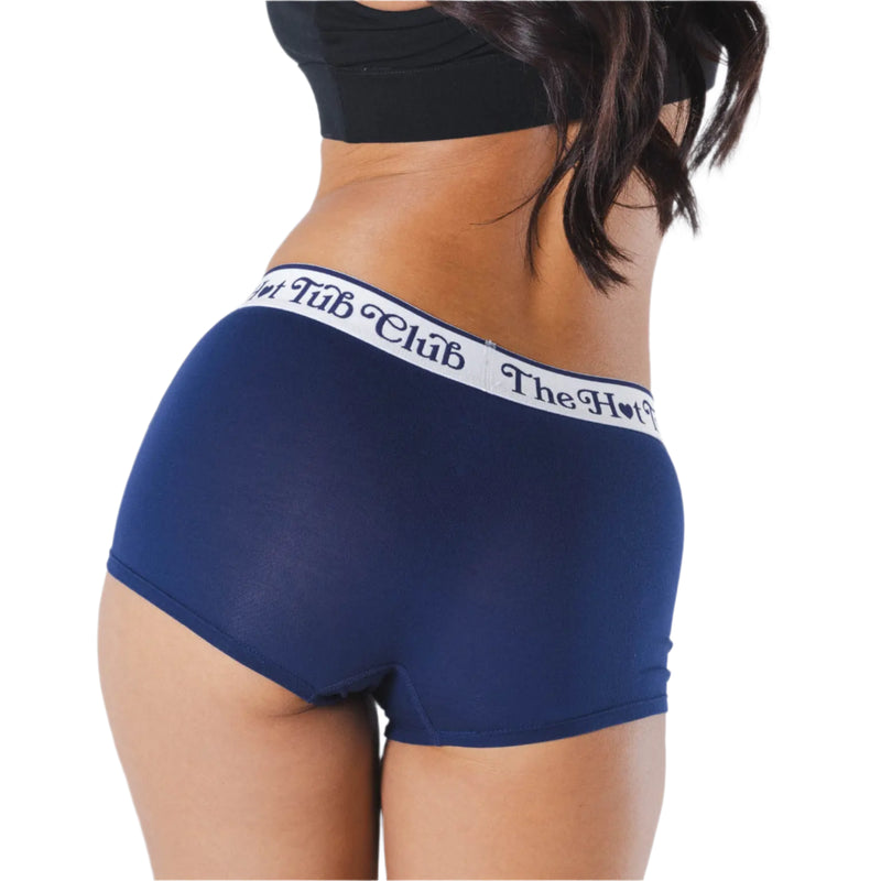 The Jet Set | Hot Tub Club Navy Boyshort Underwear with Waistband