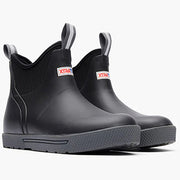 Black rain boots with Xtratuf logo on a white background