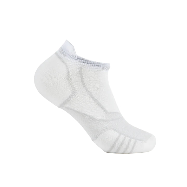 White ankle sock on a light gray background