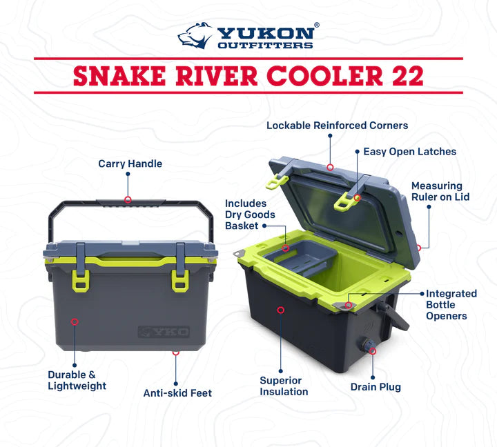 Snake River Hard Cooler 22 Qt | Battleship