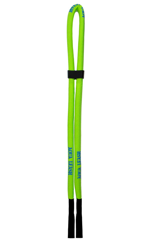 Neon green waterproof leash against a white background. 