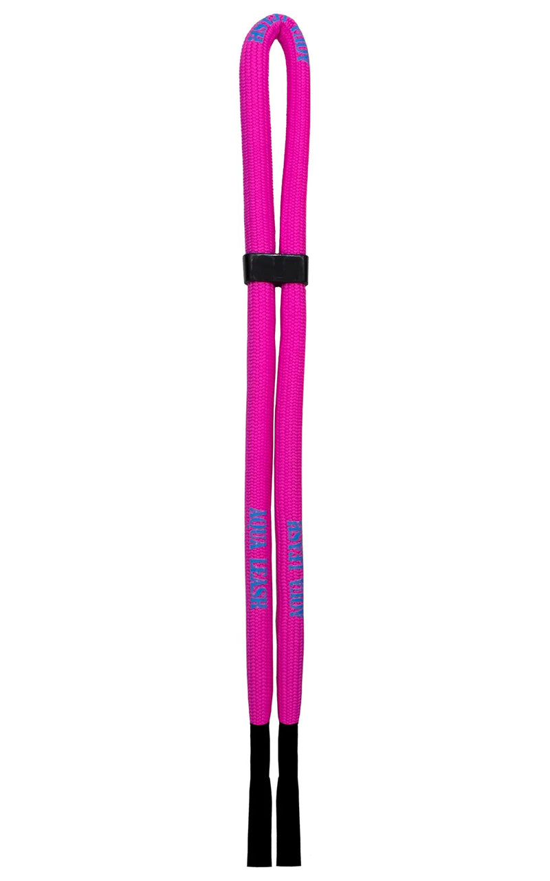 Hot pink colored waterproof leash against a white background. 