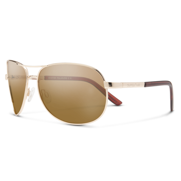 Aviator Sunglasses | Gold with Polarized Brown Lenses