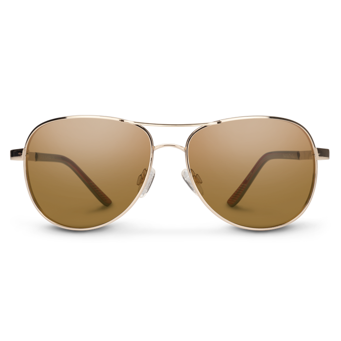 Aviator Sunglasses | Gold with Polarized Brown Lenses