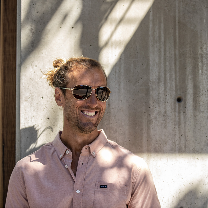 Aviator Sunglasses | Gold with Polarized Brown Lenses