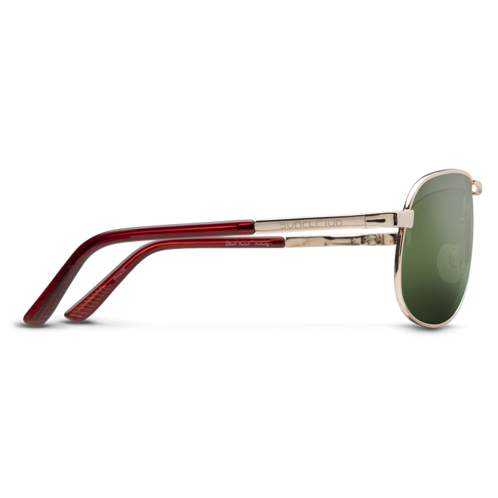 Aviator Sunglasses | Gold with Polarized Gray Green Lenses