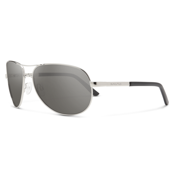 Aviator Sunglasses | Silver with Polarized Gray Lenses